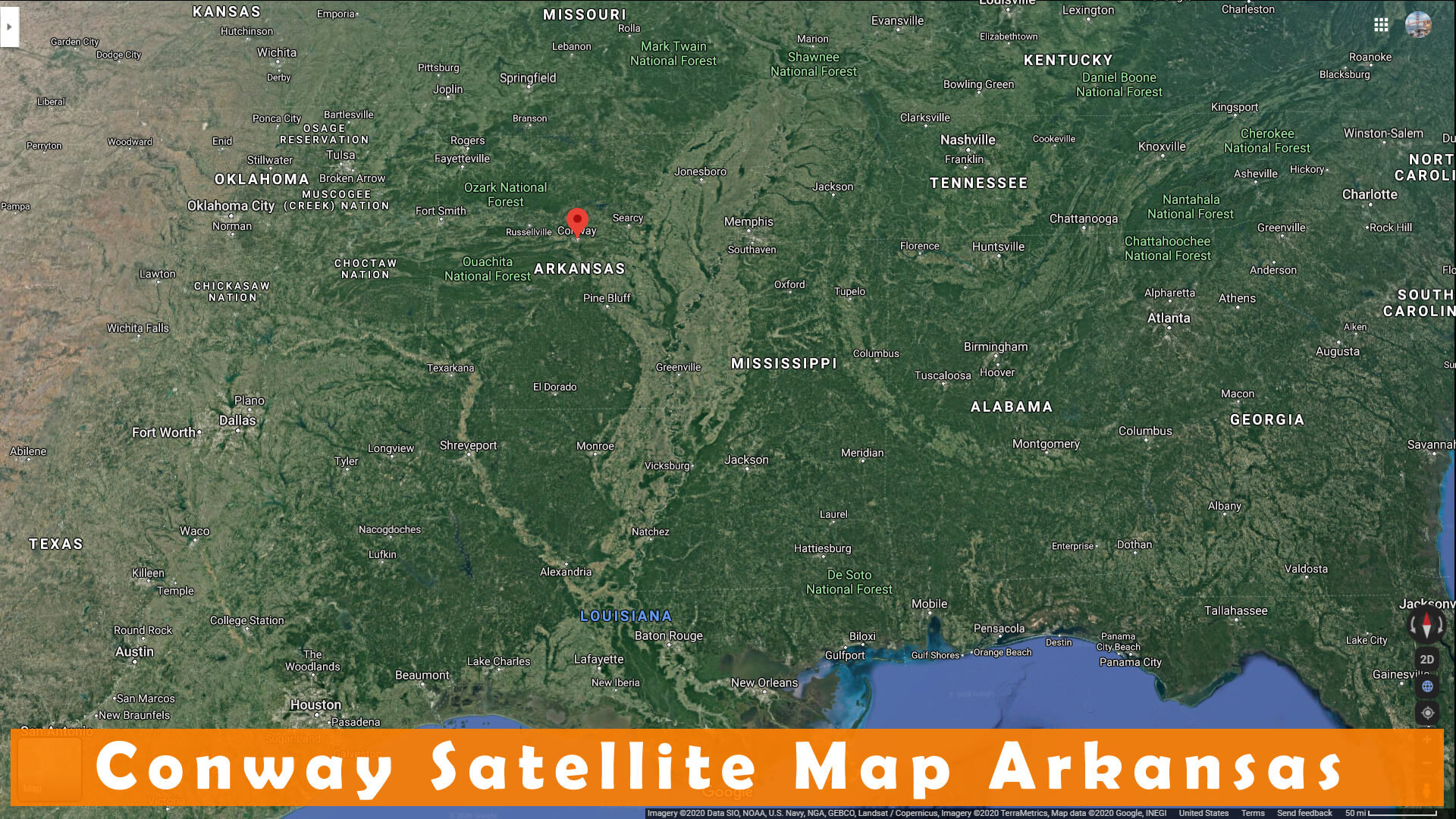 Conway Satellite Map Arkansas